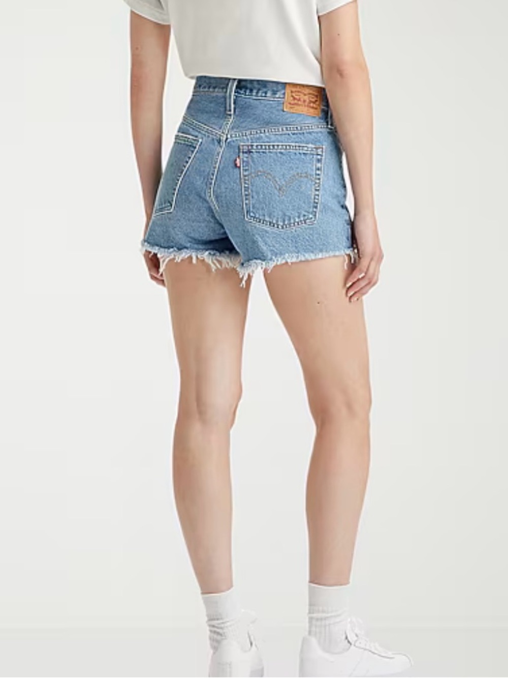 NWT Levi's Women's Blue High-Rise Frayed Denim Shorts